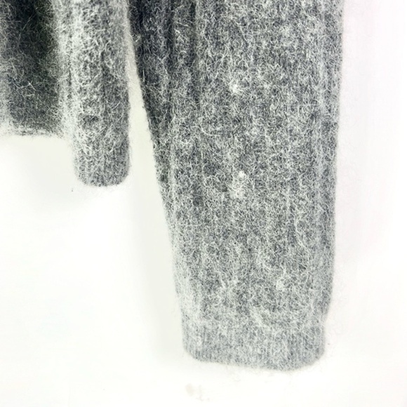 Acne Studios Dramatic Mohair Grey Melange Ribbed Sweater - Picture 6 of 8
